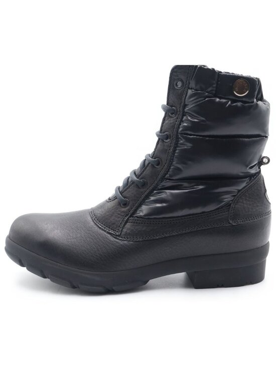 Moncler Down Lace Up Leather Boots Black main image 7